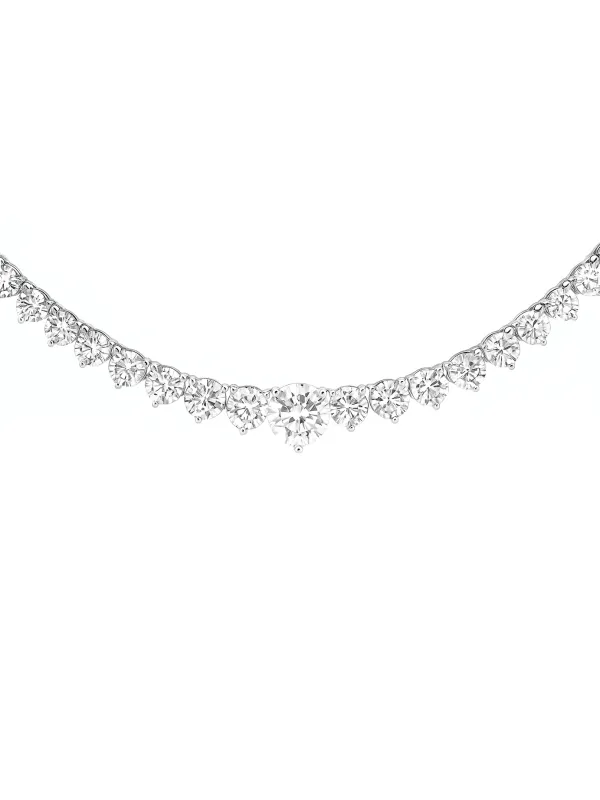 5.40ct Diamond 18K Gold Graduated Tennis Necklace sold by Wish Fine Jewelry