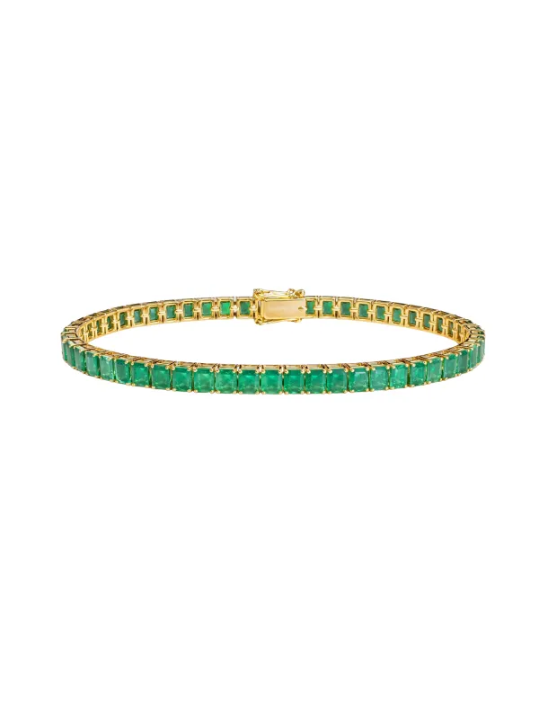 14.55ct Emerald 18K Gold Tennis Bracelet sold by Wish Fine Jewelry