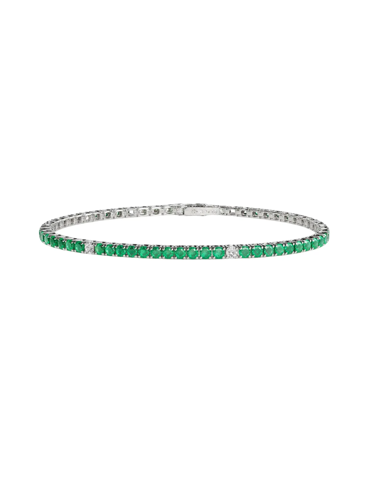 4.15ct Emerald Diamond 18K Gold Tennis Bracelet sold by Wish Fine Jewelry