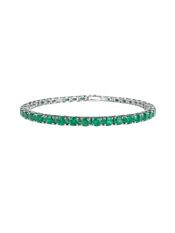 8.50ct Emerald 18K Gold Tennis Bracelet sold by Wish Fine Jewelry