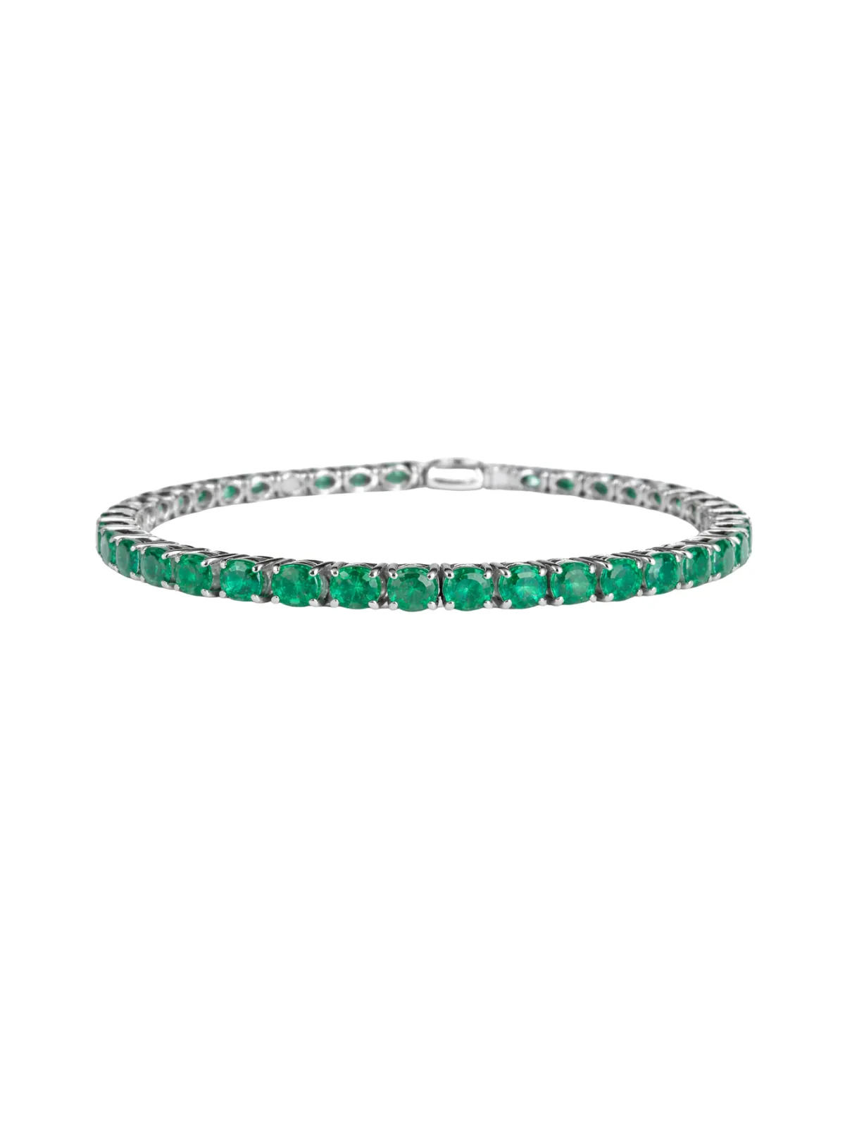 8.50ct Emerald 18K Gold Tennis Bracelet sold by Wish Fine Jewelry