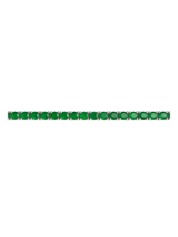 15.32ct Emerald 14K Gold Round Tennis Bracelet sold by Wish Fine Jewelry