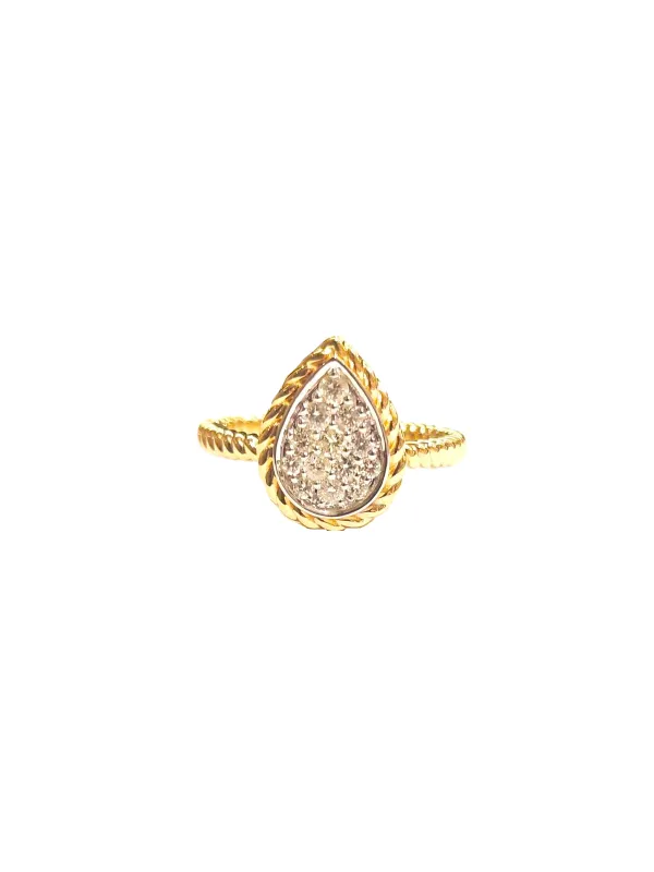 0.28ct Diamond 14K Gold Illusion Pear Ring sold by Wish Fine Jewelry
