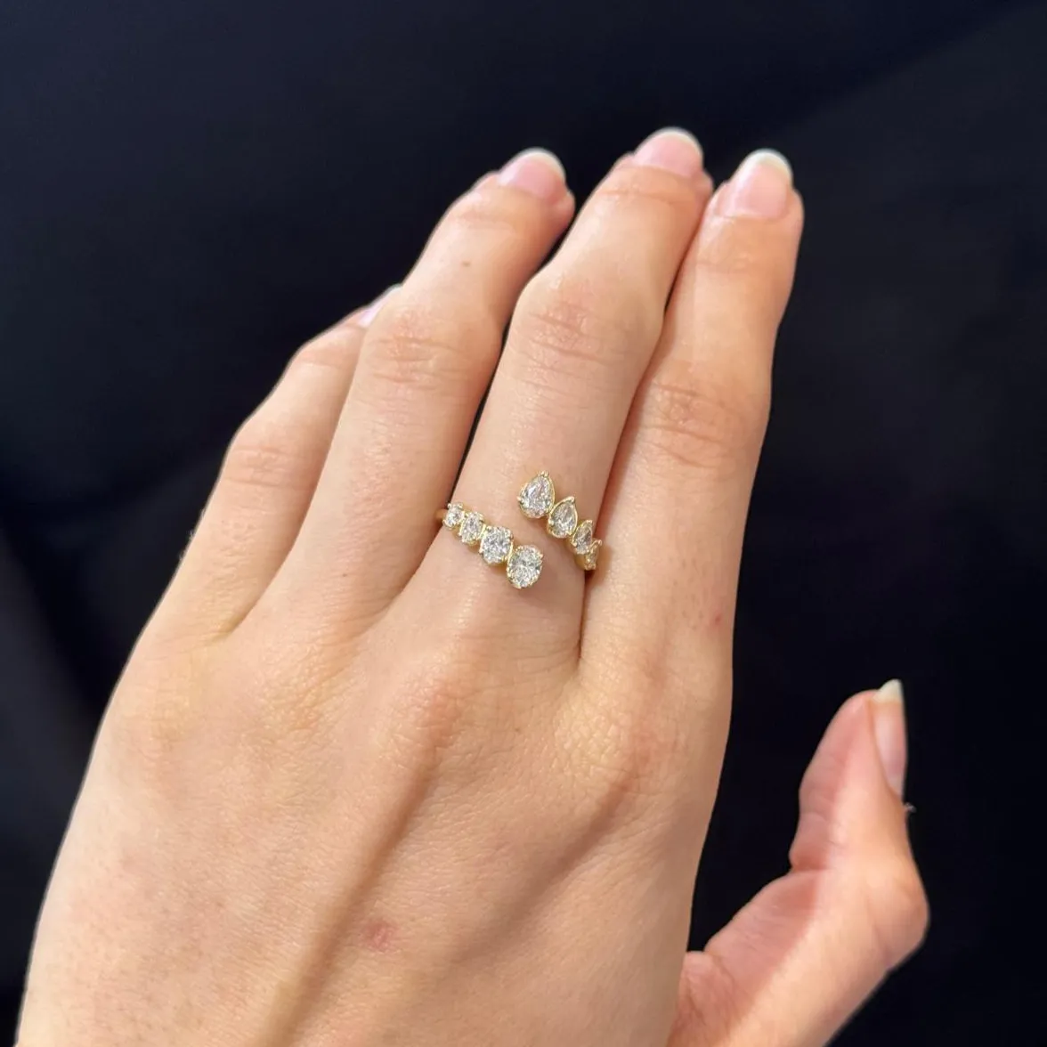 3.16ct Diamond 14K Gold Cluster Bypass Ring sold by Wish Fine Jewelry product image thumbnail 2