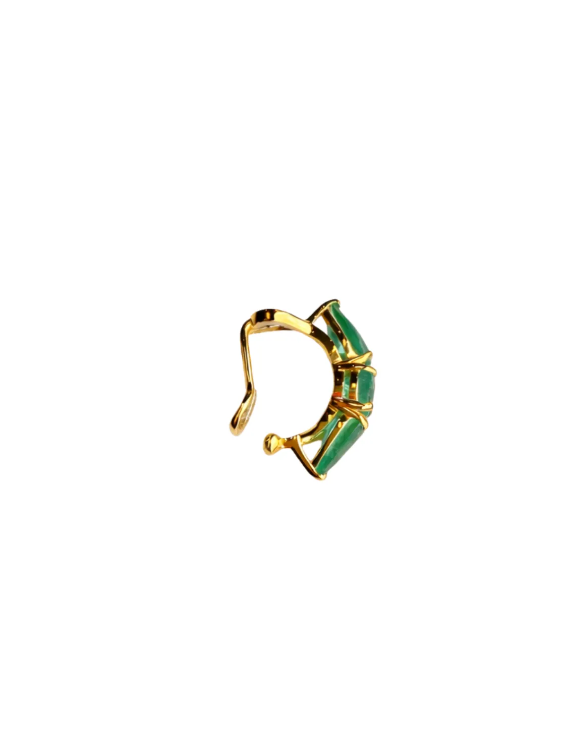 1.88ct Emerald 18K Gold Three Stones Ear Cuff sold by Wish Fine Jewelry product image thumbnail 3