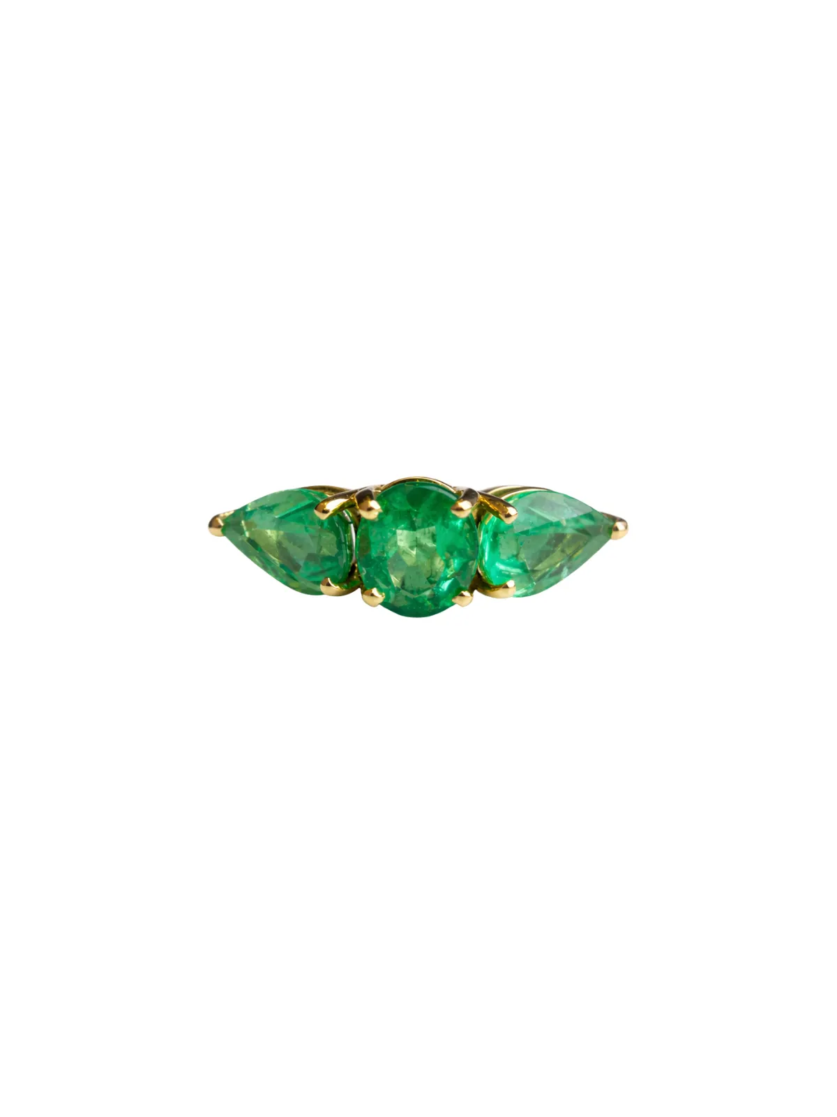 1.88ct Emerald 18K Gold Three Stones Ear Cuff sold by Wish Fine Jewelry product image thumbnail 2