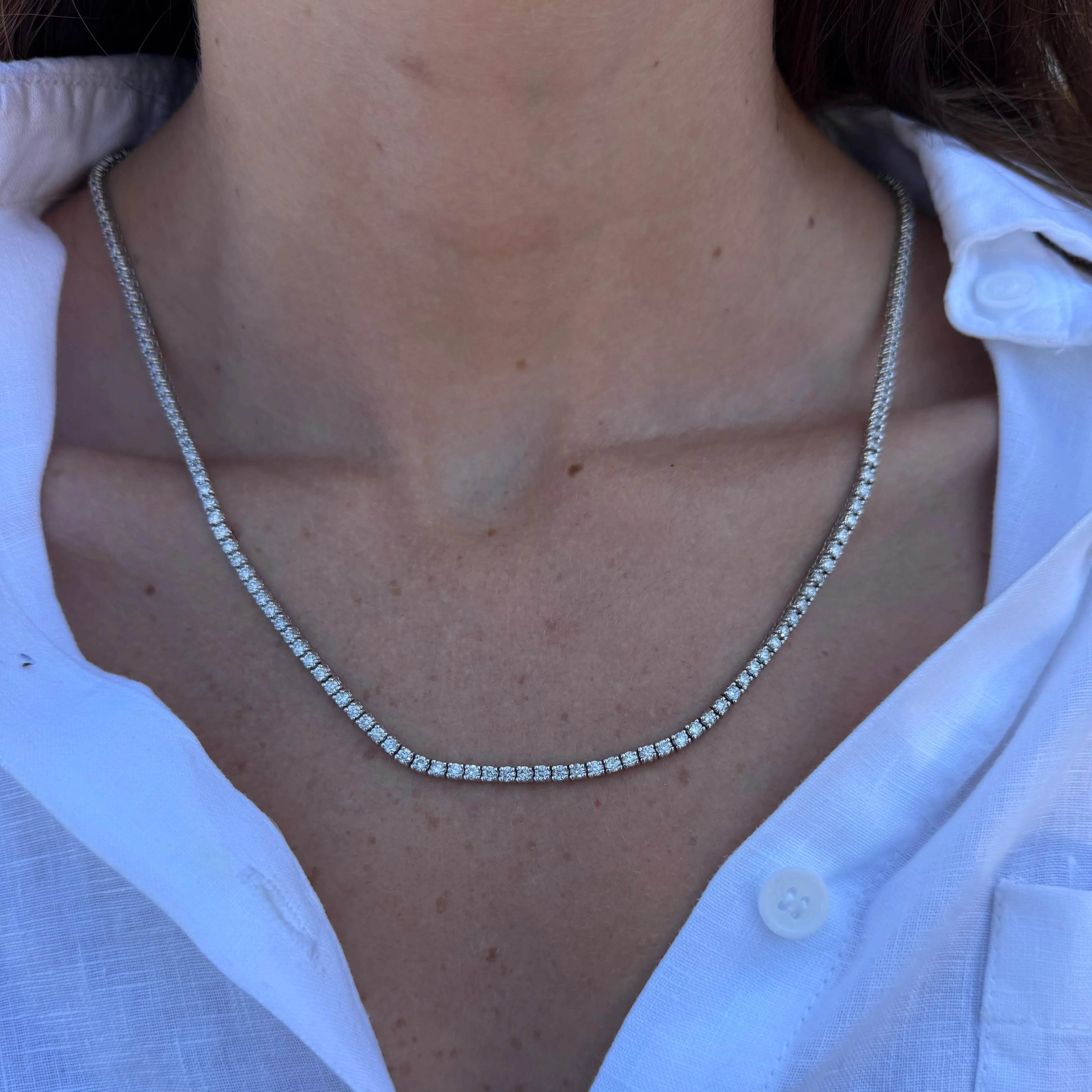 12.50ct Diamond 14K Gold Tennis Necklace sold by Wish Fine Jewelry product image thumbnail 2