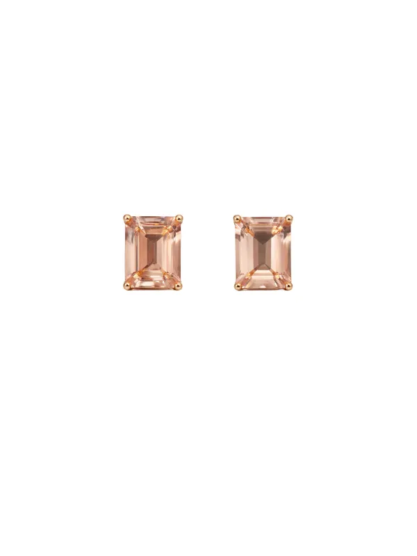 5.50ct Morganite 18K Gold Stud Earrings sold by Wish Fine Jewelry