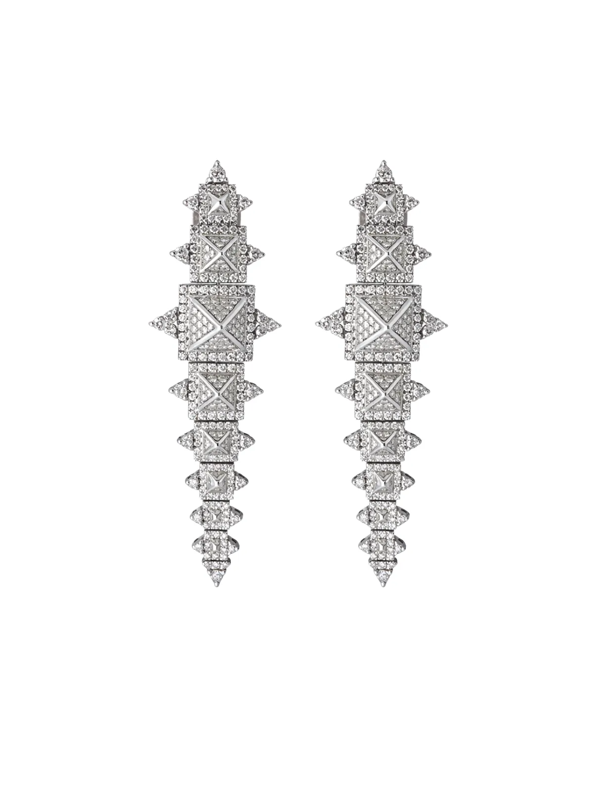 4.66ct Diamond 14K Gold Spiked Statement Earrings sold by Wish Fine Jewelry
