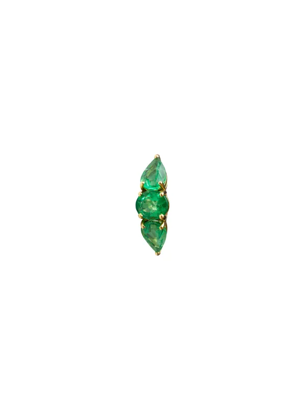 1.76ct Emerald 18K Gold Three Stones Ear Cuff sold by Wish Fine Jewelry