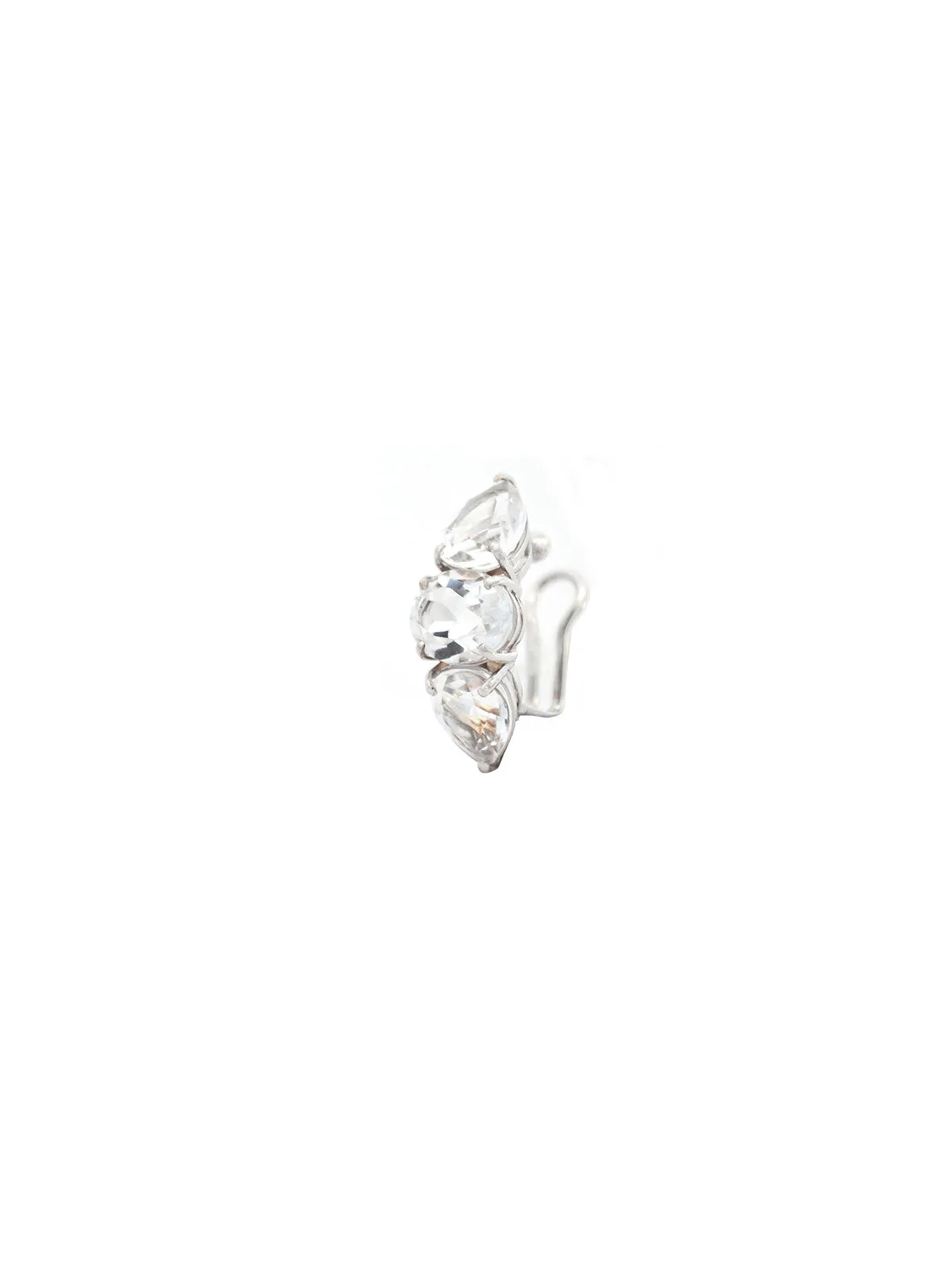 5.98ct White Topaz 18K Gold Three Stones Ear Cuff sold by Wish Fine Jewelry product image thumbnail 2