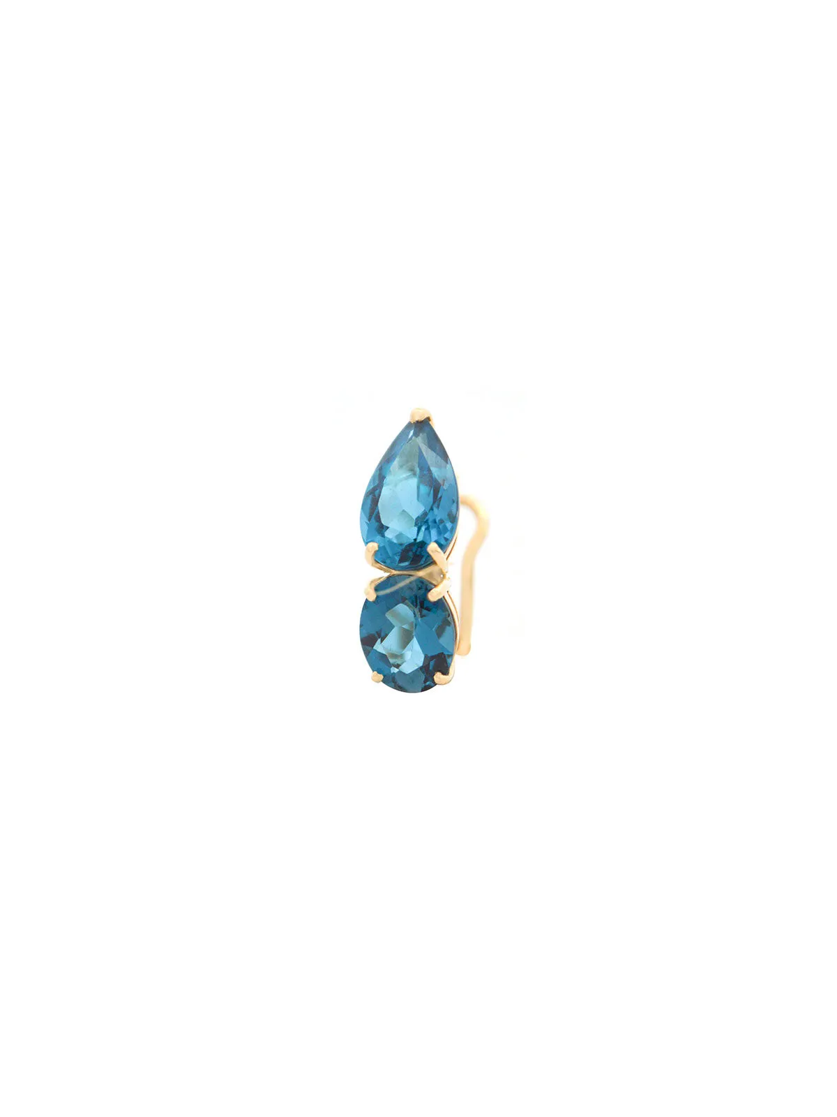 4.90ct London Topaz 18K Gold Three Stones Ear Cuff sold by Wish Fine Jewelry