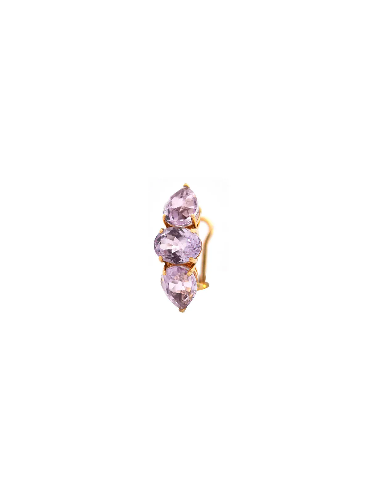 4.86ct Kunzite 18K Gold Three Stones Ear Cuff sold by Wish Fine Jewelry