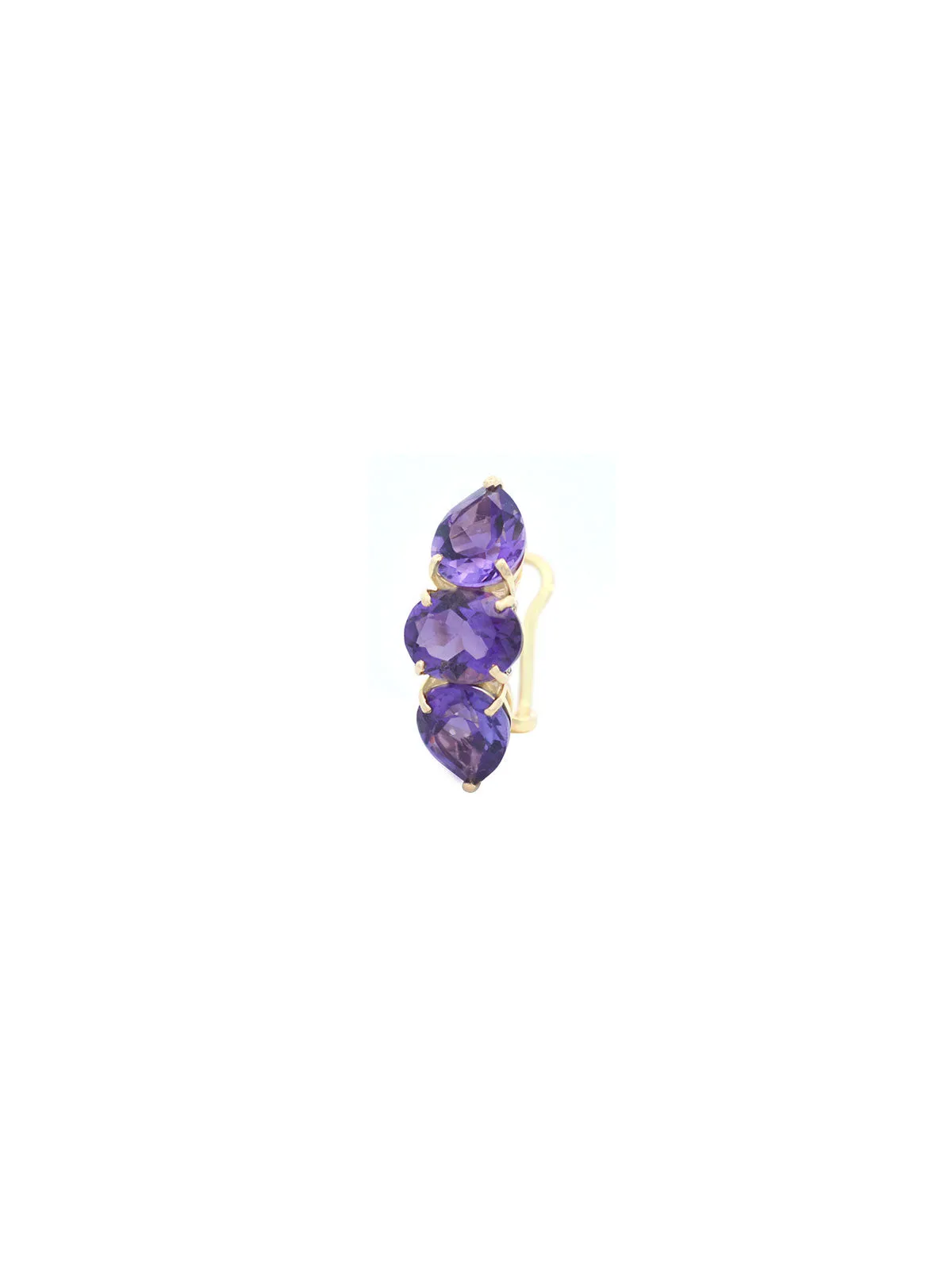 4.63ct Amethyst 18K Gold Three Stones Ear Cuff sold by Wish Fine Jewelry