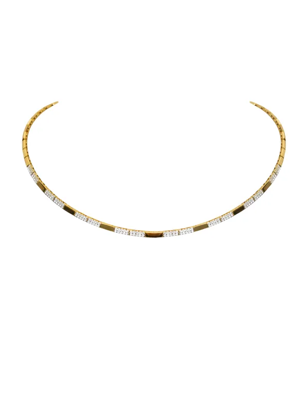 0.35ct Diamond 14K Gold Pave Stationed Choker Necklace sold by Wish Fine Jewelry