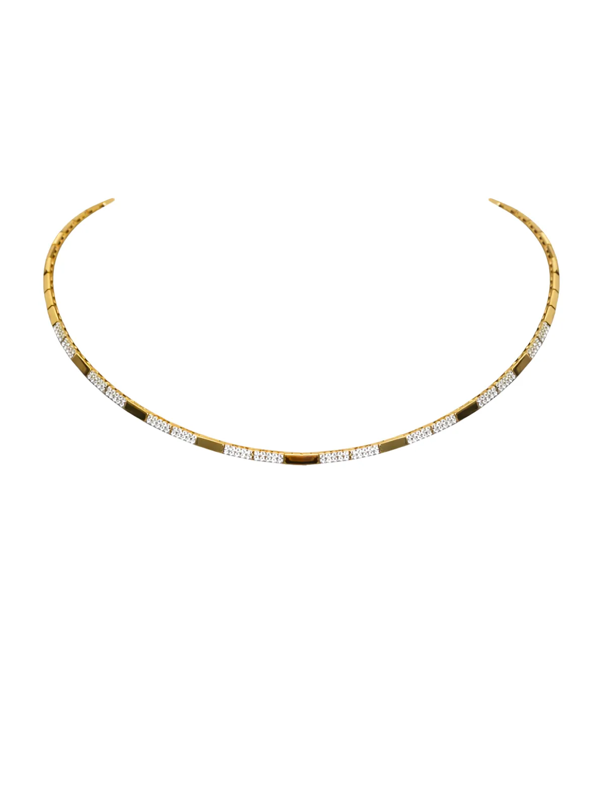 0.35ct Diamond 14K Gold Pave Stationed Choker Necklace sold by Wish Fine Jewelry