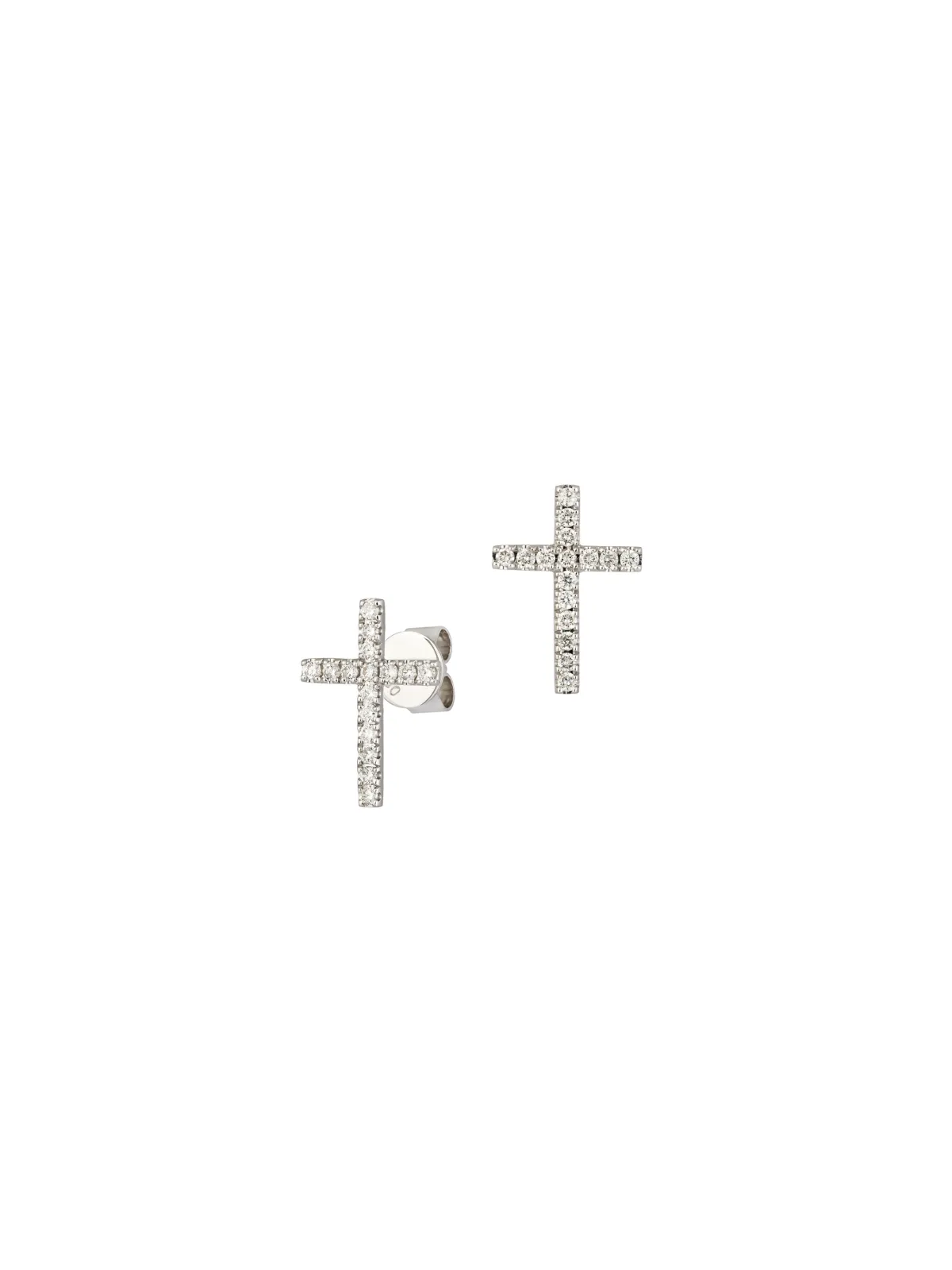 0.36ct Diamond 18K Gold Cross Stud Earrings sold by Wish Fine Jewelry product image thumbnail 2