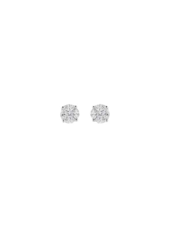 1.88ct Diamond 18K Gold Illusion Stud Earrings made by Wish Fine Jewelry