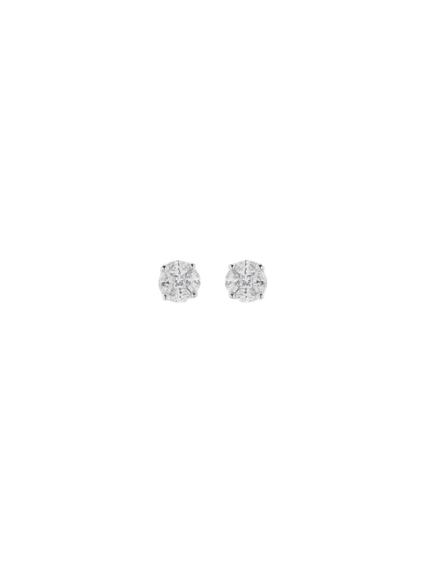 1.58ct Diamond 18K Gold Illusion Set Stud Earrings sold by Wish Fine Jewelry