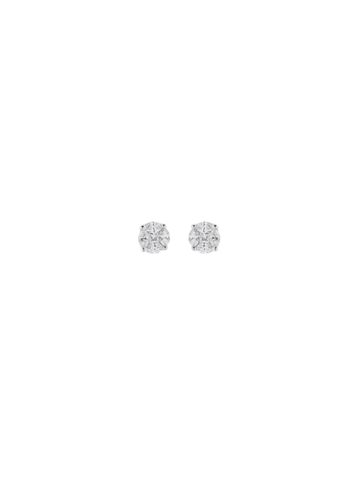1.03ct Diamond 18K Gold Illusion Stud Earrings sold by Wish Fine Jewelry