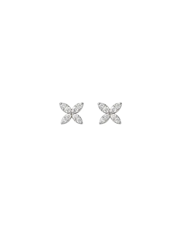 0.32ct Diamond 14K Gold Flower Stud Earrings sold by Wish Fine Jewelry