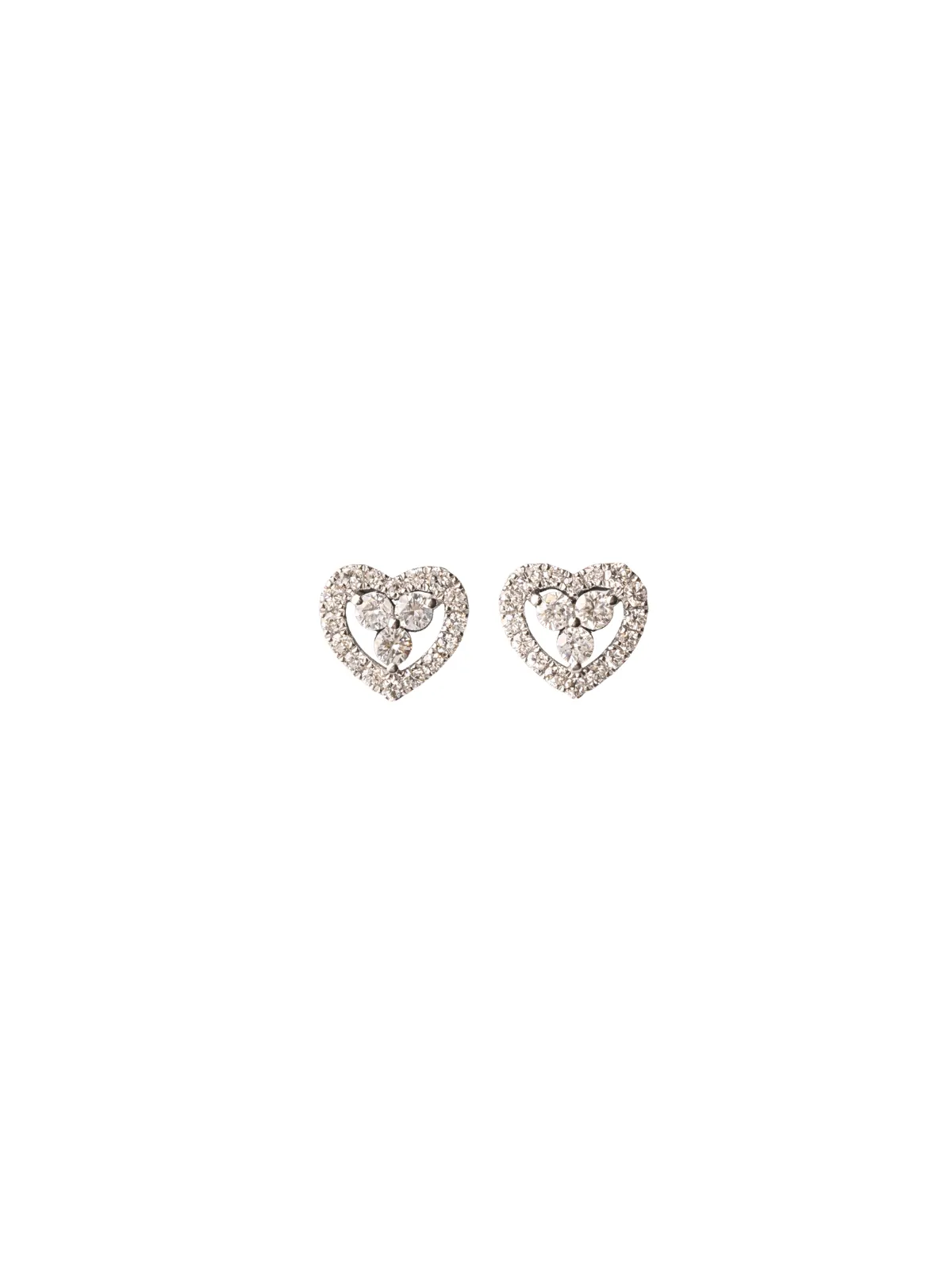 0.90ct Diamond 18K Gold Heart Stud Earrings sold by Wish Fine Jewelry