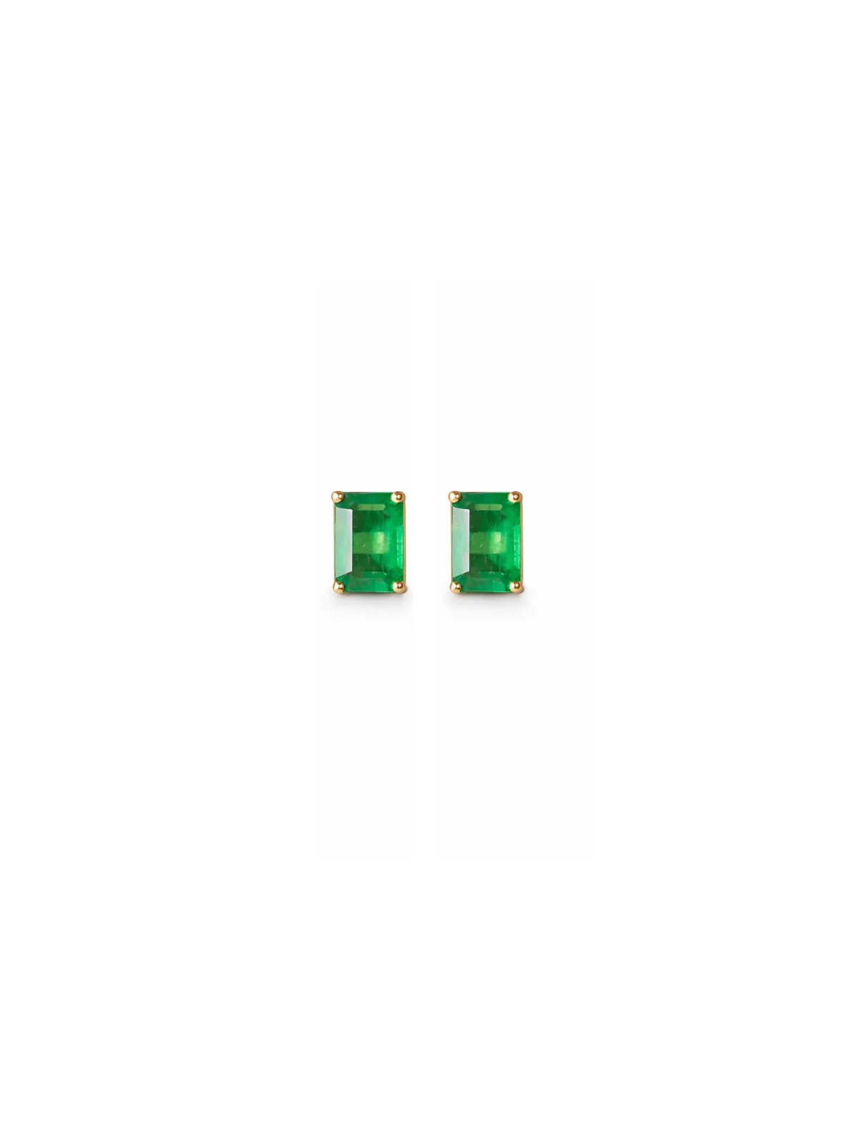 1.68ct Emerald 18K Gold Stud Earrings sold by Wish Fine Jewelry