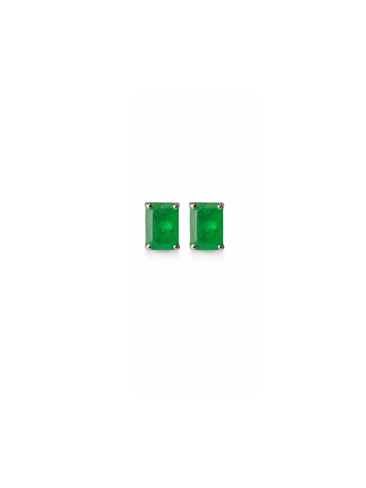 2.08ct Emerald 18K Gold Stud Earrings sold by Wish Fine Jewelry