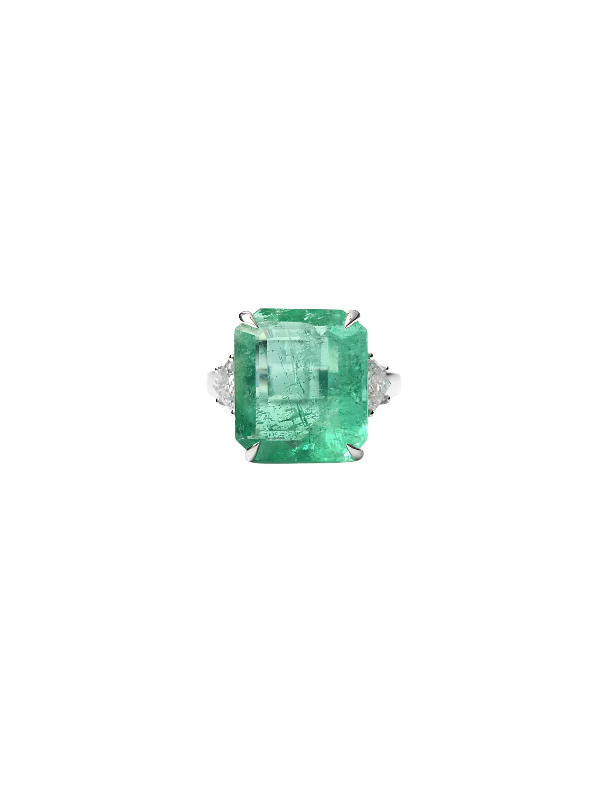 10.61ct Emerald Diamond 18K Gold Cocktail Ring sold by Wish Fine Jewelry