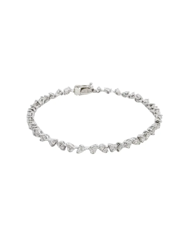 3.68ct Pear Diamond 18K Gold Tennis Bracelet made by Wish Fine Jewelry