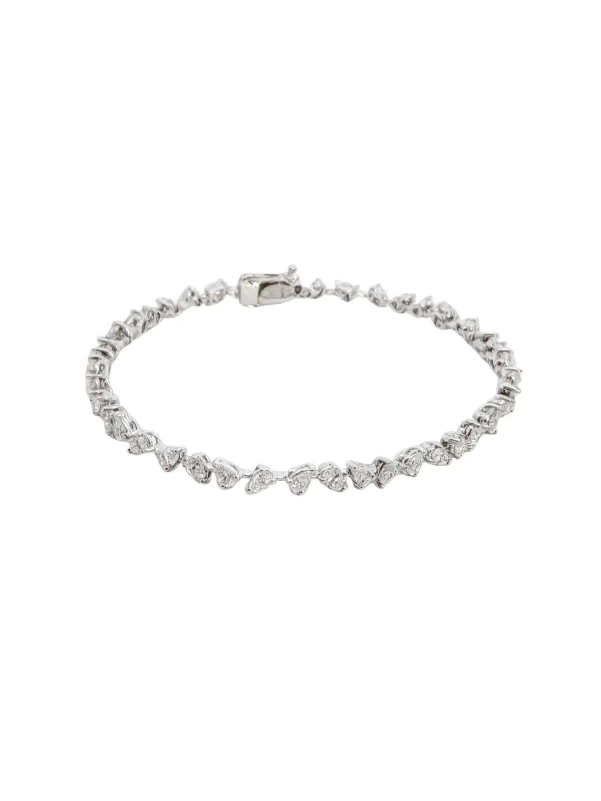 3.68ct Pear Diamond 18K Gold Tennis Bracelet sold by Wish Fine Jewelry
