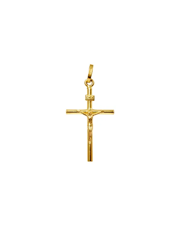 14K Gold Small Crucifix Pendant sold by Wish Fine Jewelry