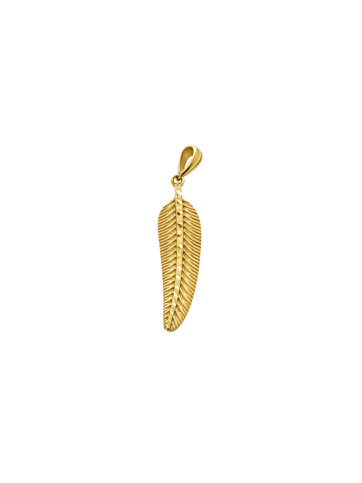14K Gold Feather Pendant sold by Wish Fine Jewelry