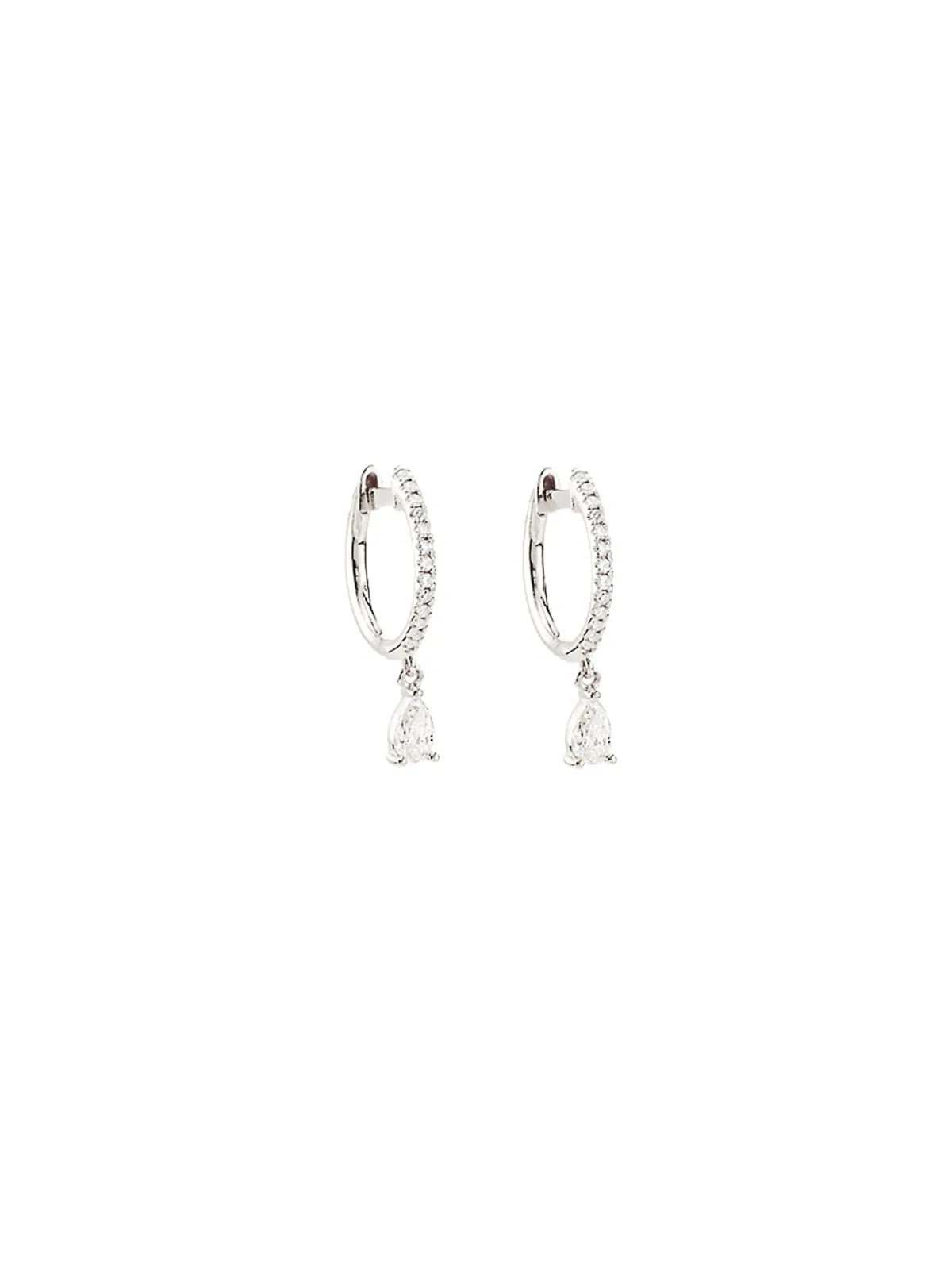 0.53ct Diamond Pear Drop Huggie Hoop Earrings sold by Wish Fine Jewelry product image thumbnail 3