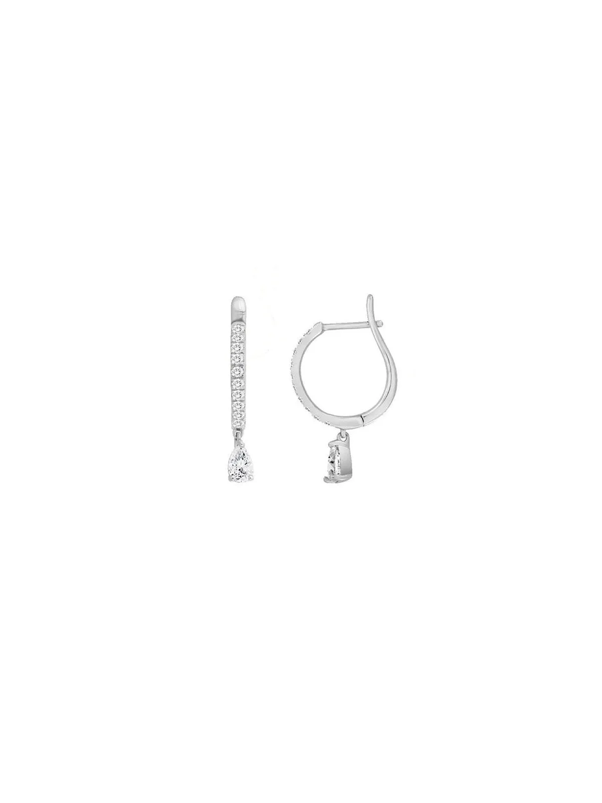 0.53ct Diamond Pear Drop Huggie Hoop Earrings sold by Wish Fine Jewelry product image thumbnail 2