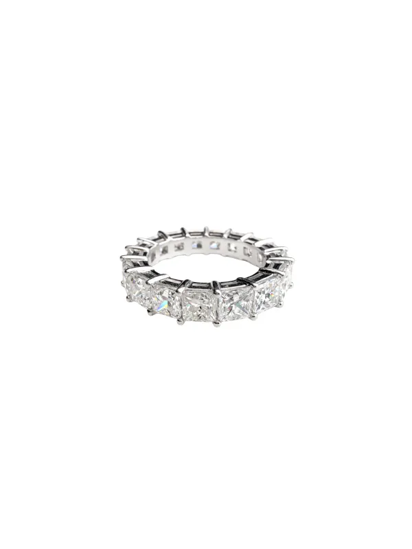 7.11ct Diamond Platinum Princess Cut Eternity Ring made by Wish Fine Jewelry