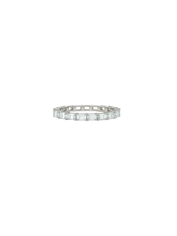 IGI 1.40ct Diamond 18K Gold Baguette Eternity Ring made by Wish Fine Jewelry