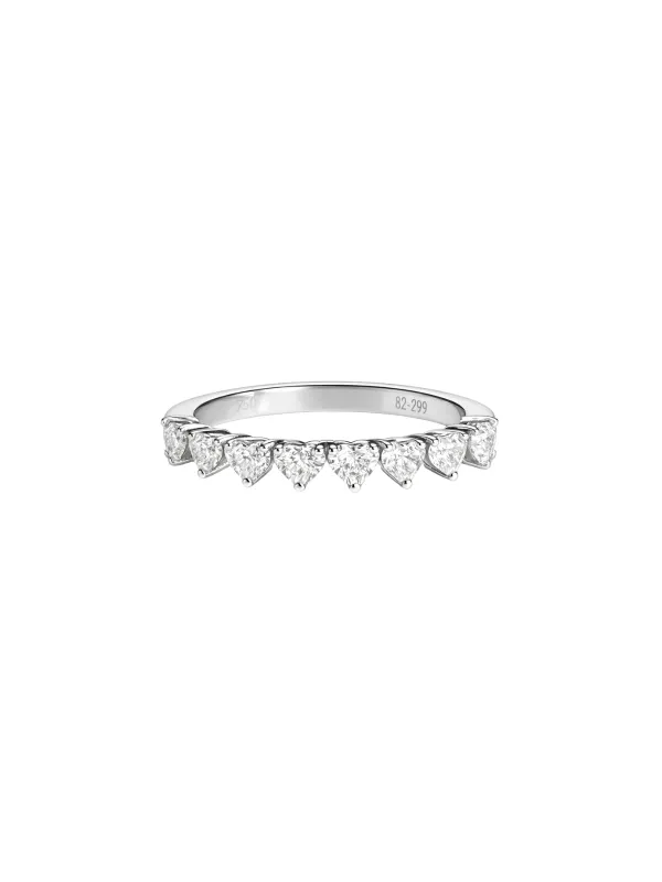2.22ct Heart Diamond 18K Gold Half Eternity Ring sold by Wish Fine Jewelry