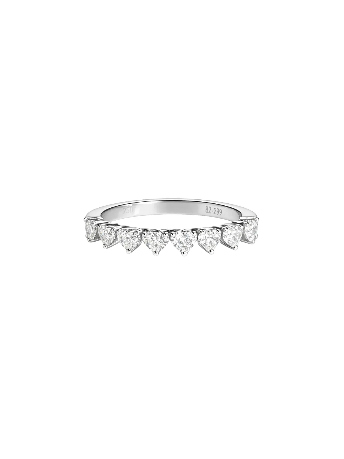 2.22ct Heart Diamond 18K Gold Half Eternity Ring sold by Wish Fine Jewelry
