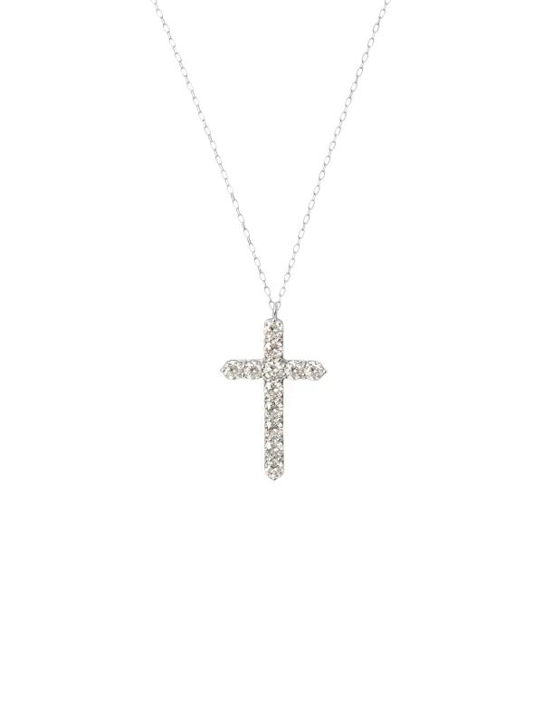 2.00ct Diamond Platinum Cross Pendant Necklace made by Wish Fine Jewelry