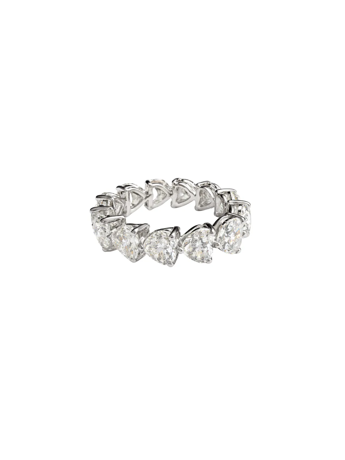 7.07ct Diamond 18K Gold Heart Eternity Ring sold by Wish Fine Jewelry