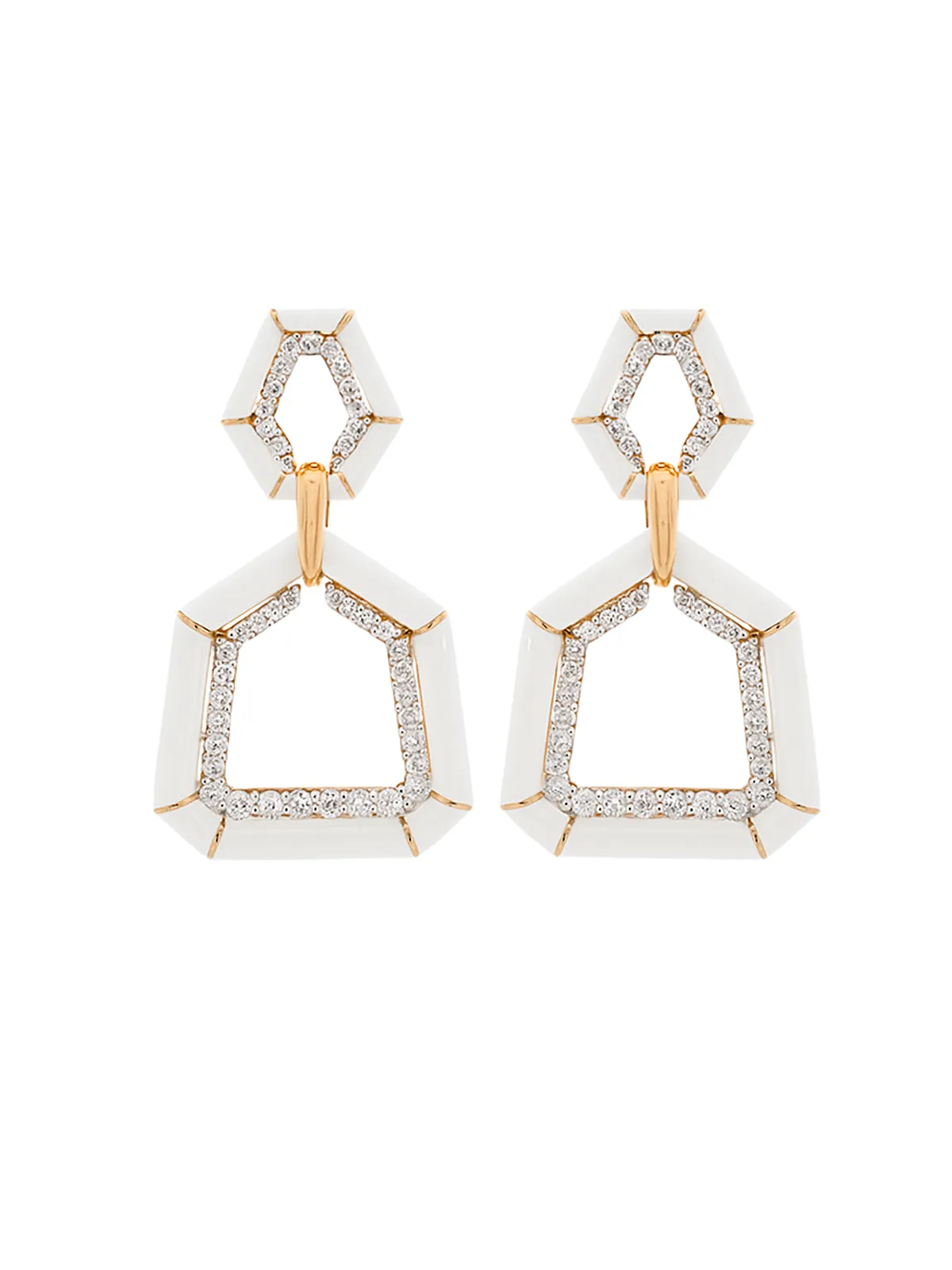 2.61ct Diamond 18K Gold Enamel Earrings sold by Wish Fine Jewelry product image thumbnail 2