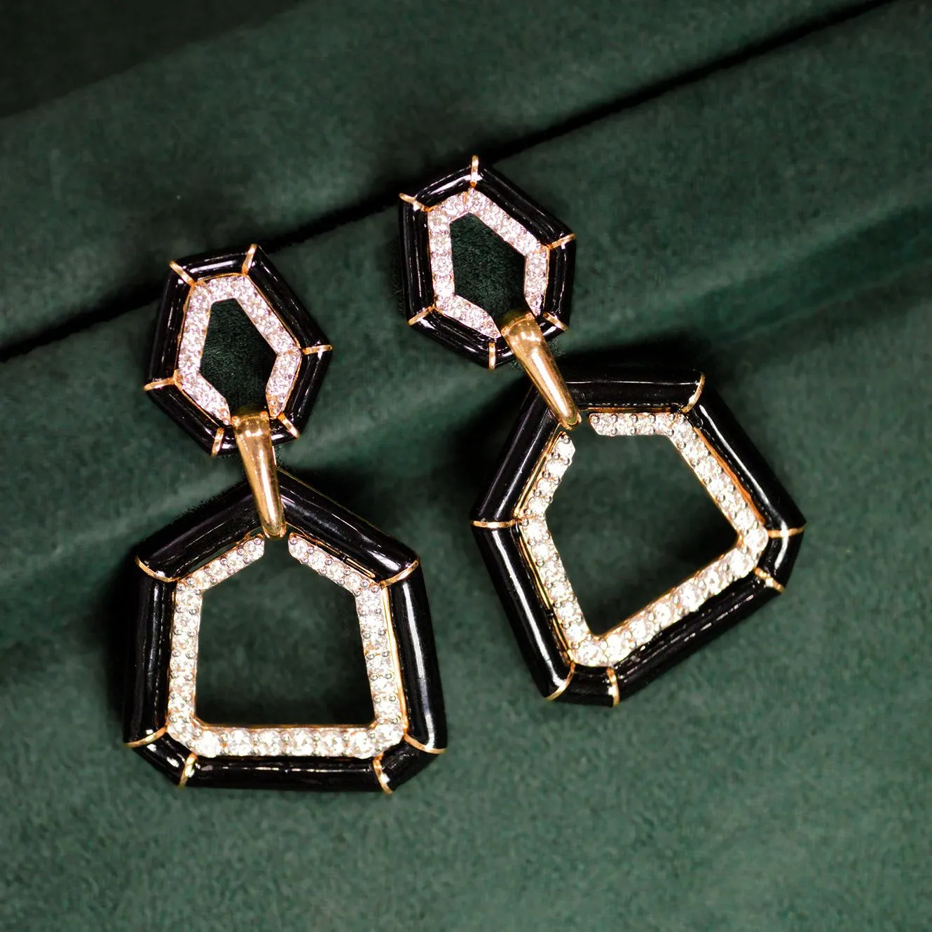 2.61ct Diamond 18K Gold Enamel Earrings sold by Wish Fine Jewelry product image thumbnail 3