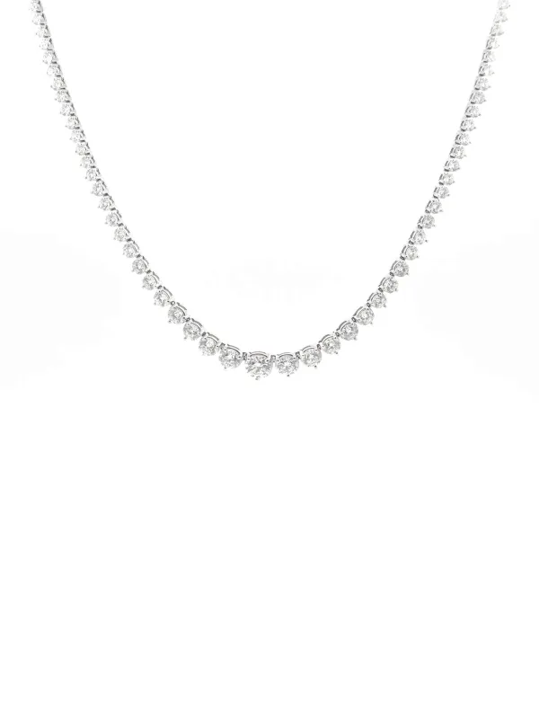 5.47ct Diamond 18K Gold Graduated Tennis Necklace made by Wish Fine Jewelry