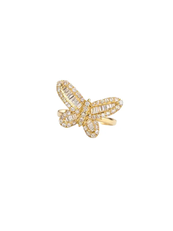 0.75ct Diamond 14K Gold Butterfly Ring sold by Wish Fine Jewelry