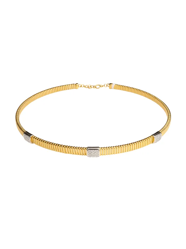 0.55ct Diamond 18K Italian Gold Choker Necklace sold by Wish Fine Jewelry