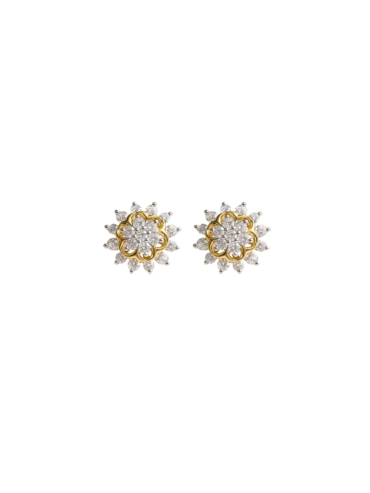 1.57ct Diamond 14K Gold Starburst Stud Earrings sold by Wish Fine Jewelry