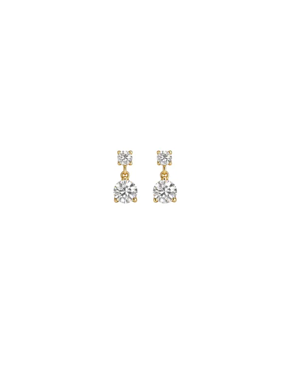 0.52ct Diamond 14K Gold Stud Drop Earrings made by Wish Fine Jewelry
