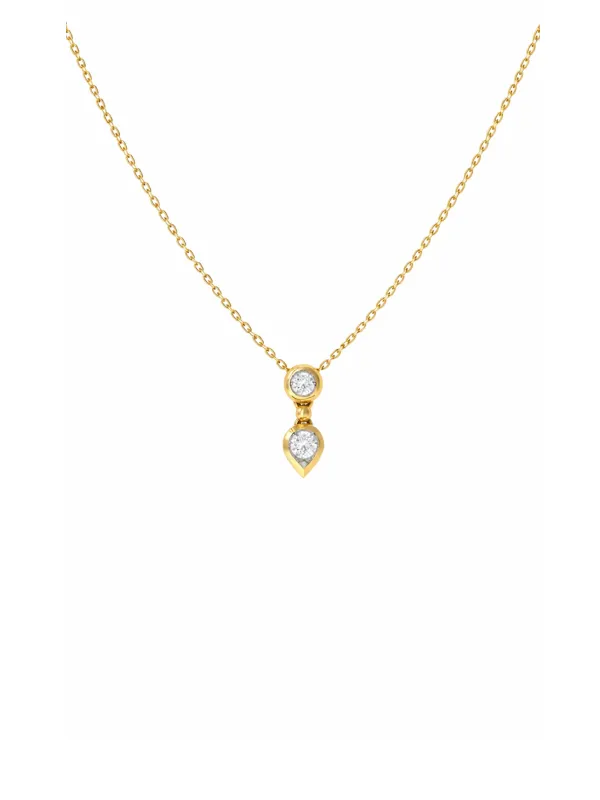0.51ct Diamond 14K Gold Drop Chain Necklace made by Wish Fine Jewelry
