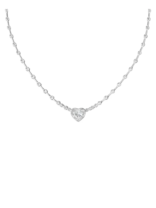 3.11ct Diamond 18K Gold Heart Solitaire Necklace made by Wish Fine Jewelry